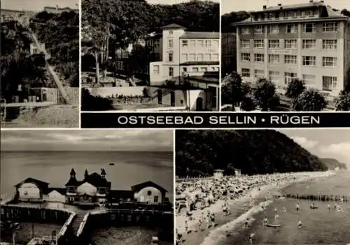 Ak Ostseebad Sellin auf Rügen, Teilansichten, Strand