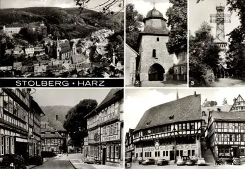 Ak Stolberg im Harz, Übersicht, Rittertor, Josephshöhe, Neustadtstraße, Rathaus