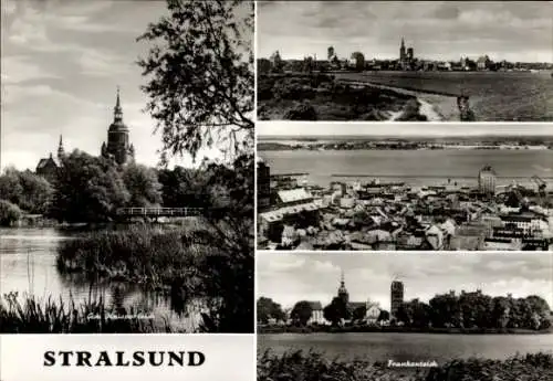 Ak Stralsund in Vorpommern, Frankenteich, Knieperteich, Panorama