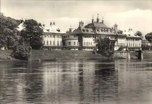 Ak Dresden Pillnitz, Schloss, Wasserpalais, Teilansicht Elbseite