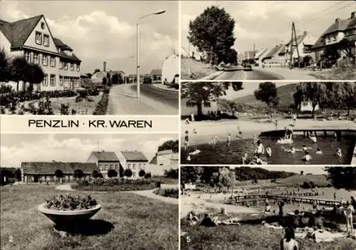 Ak Penzlin Mecklenburg, Internat der Oberschule J. H. Voß, Hirtenstraße, Freibad, Warener Chaussee