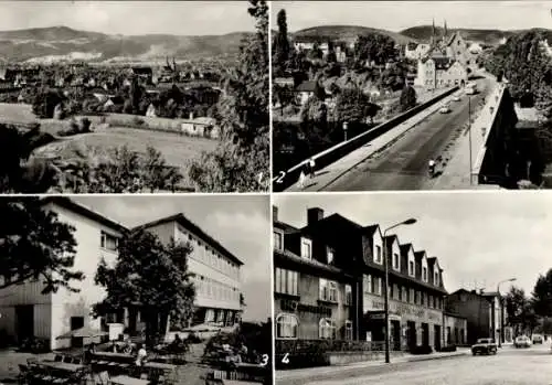 Ak Saalfeld an der Saale Thüringen, Saalebrücke, Konsumgaststätte Kulmberg, Hotel Zapfe