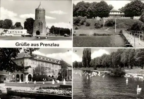 Ak Prenzlau in der Uckermark, Blindower Tor, HO-Gaststätte am Kap, HO-Hotel Uckermark, Uckersee