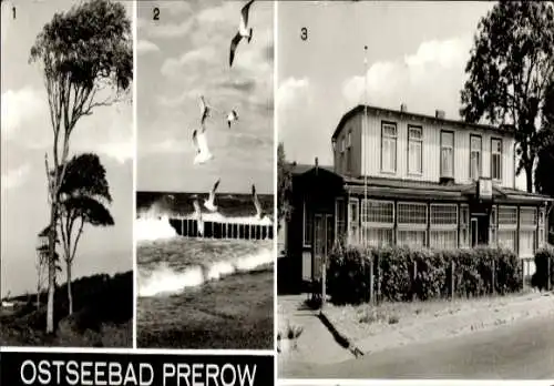 Ak Ostseebad Prerow auf dem Darß, Esperort, Strand, FDGB-Erholungsheim Am Hafen, Prerowstrom