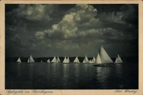 Ak Starnberg am Starnberger See Oberbayern, Segelregatta