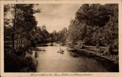 Ak Neue Mühle am Scharmützelsee Wendisch Rietz in der Mark, Spreewaldfließ