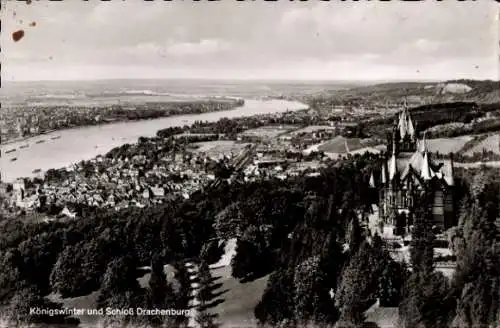 Ak Königswinter am Rhein, Drachenfels, Drachenburg, Panorama