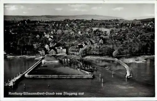 Ak Konstanz am Bodensee, Allmannsdorf, Staad, Flugzeugaufnahme