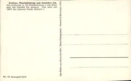 Ak Koblenz am Rhein, Deutsches Eck, Moselmündung, Kaiser Wilhelm I-Denkmal