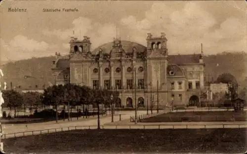 Ak Koblenz am Rhein, Städtische Festhalle