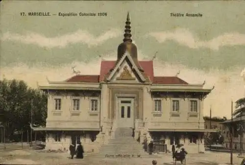 Ak Marseille Bouches du Rhône, Exposition Coloniale 1906, Theatre Annamite