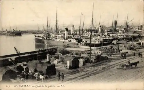 Ak Marseille Bouches du Rhône, Quai de la Joliette