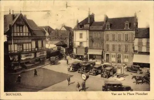 Ak Bourges Cher, Vue sur la Place Planchat