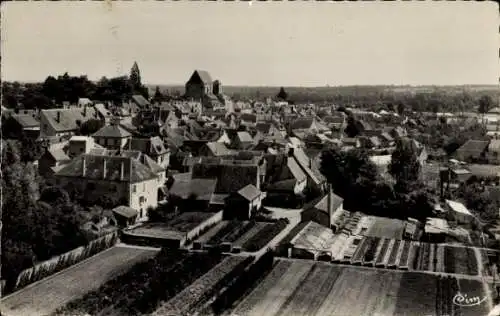 Ak Fontenay Saint Satur Cher, Vue generale avec les Jardins E. Maudry