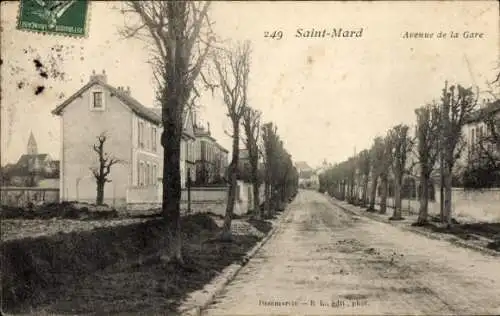 Ak Saint Mard Seine-et-Marne, Avenue de la Gare