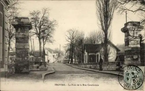 Ak Provins Seine et Marne, Die Brücke Rue Courloison