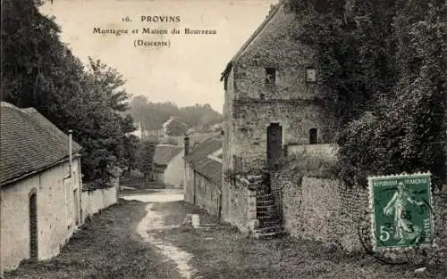 Ak Provins Seine et Marne, Berg, Maison du Executioner, Abstieg