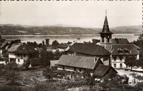 Ak Aiguebelette Savoie, vue generale, lac