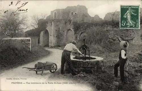 Ak Provins Seine et Marne, vue interieure de la Porte St-Jean