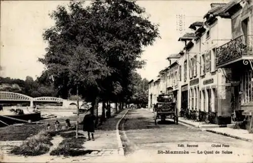 Ak Saint Mammès Seine et Marne, Le Quai de Seine