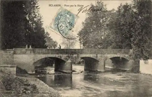 Ak Eclaron Haute-Marne, Pont sur la Blaise