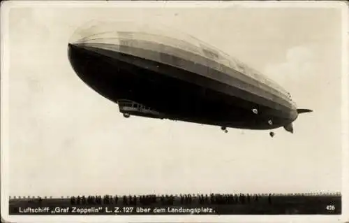 Ak Luftschiff Graf Zeppelin LZ127, Landungsplatz