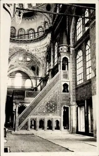 Ak Konstantinopel Istanbul Türkei, Sultan-Ahmed-Moschee, Innenansicht