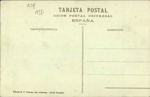 Ak San Sebastian Baskenland, Monte Ulia, Seilbahn mit Passagieren