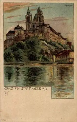 Künstler Litho Melk an der Donau Niederösterreich, Stift Melk