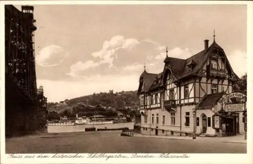 Ak Dresden Blasewitz, Blick auf den historischen Schillergarten