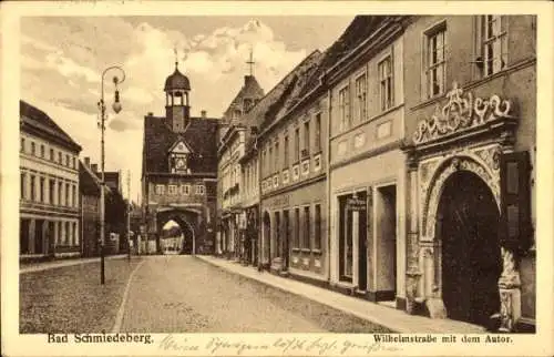 Ak Bad Schmiedeberg in der Dübener Heide, Wilhelmstraße mit dem Autor