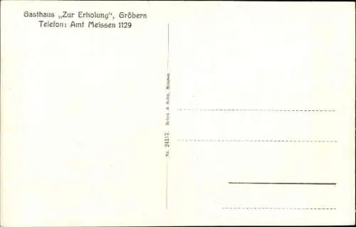 Ak Gröbern Niederau in Sachsen, Gasthaus Zur Erholung