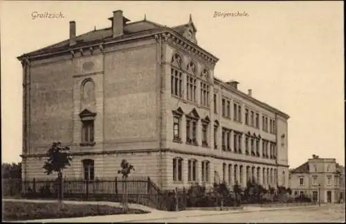 Ak Groitzsch in Sachsen, Bürgerschule