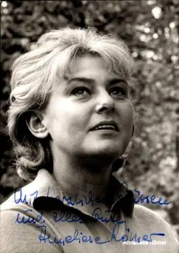 Ak Schauspielerin Anneliese Römer, Portrait, Autogramm