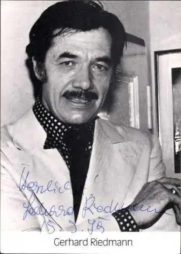 Ak Schauspieler Gerhard Riedmann, Portrait, Autogramm
