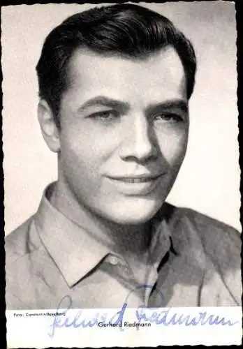 Ak Schauspieler Gerhard Riedmann, Portrait, Autogramm