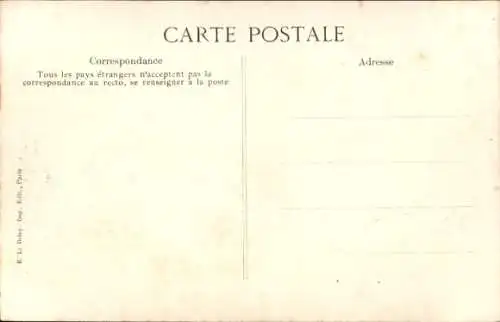 Ak Paris, L'accident du Pont de l'Archeveche, Omnibus automobile tombe dans la Seine 1911