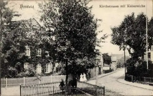 Ak Hittfeld Seevetal in Niedersachsen, Kirchstraße, Kaisereiche