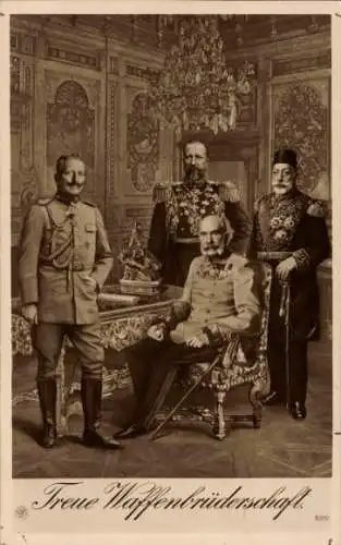 Ak Kaiser Wilhelm II., Kaiser Franz Joseph I., Ferdinand I. von Bulgarien, Sultan Mehmed V