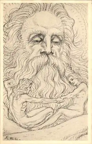 Jugendstil Künstler Ak Fidus, Allvaterskinder