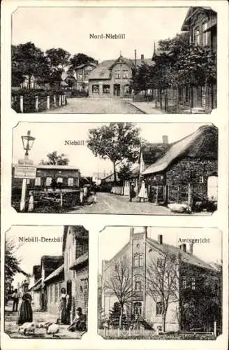 Ak Niebüll in Nordfriesland, Nordteil, Deezbüll, Straßenpartie, Amtsgerich