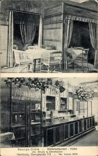 Ak Hamburg Mitte St. Georg, Weinrestaurant und Hotel Georgs-Diele, Georgsplatz 7-9, Patent-Kühlung