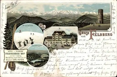 Vorläufer Litho Feldberg im Schwarzwald, Panorama, Turm, Feldbergsee