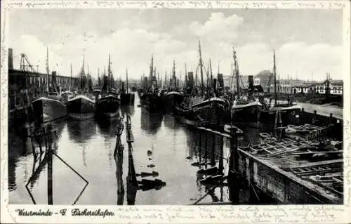 Ak Wesermünde Bremerhaven, Fischereihafen