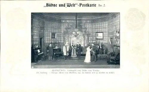 Ak Bühne und Welt Postkarte 2, Hofgunst, Thilo von Trotha, Theaterszene