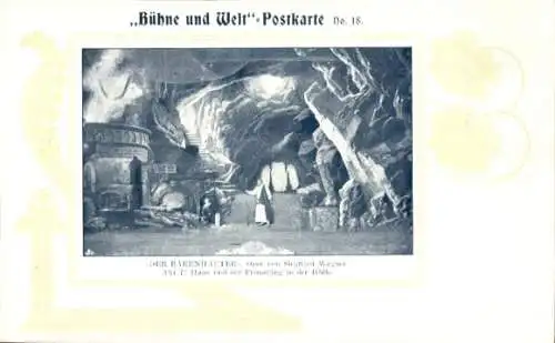 Ak Bühne und Welt Postkarte 18, Der Bärenhäuter, Siegfried Wagner, Opernszene