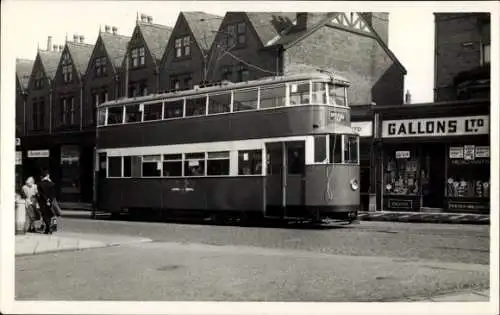 Foto Ak Leeds Yorkshire England, Meanwood, doppelstöckige Straßenbahn 2099