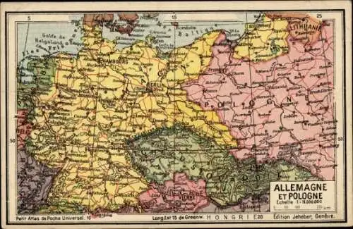 Landkarten Ak Deutschland und Polen, Petit Atlas de Poche