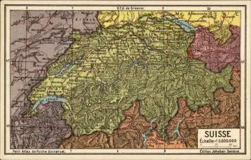 Landkarten Ak Schweiz, Petit Atlas de Poche