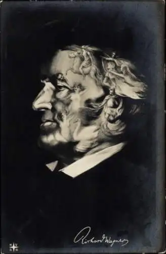 Künstler Ak Komponist, Dramatiker und Dichter Richard Wagner und seine Helden, Metamorphose